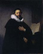 REMBRANDT Harmenszoon van Rijn Portrait of Johannes Wtenbogaert oil